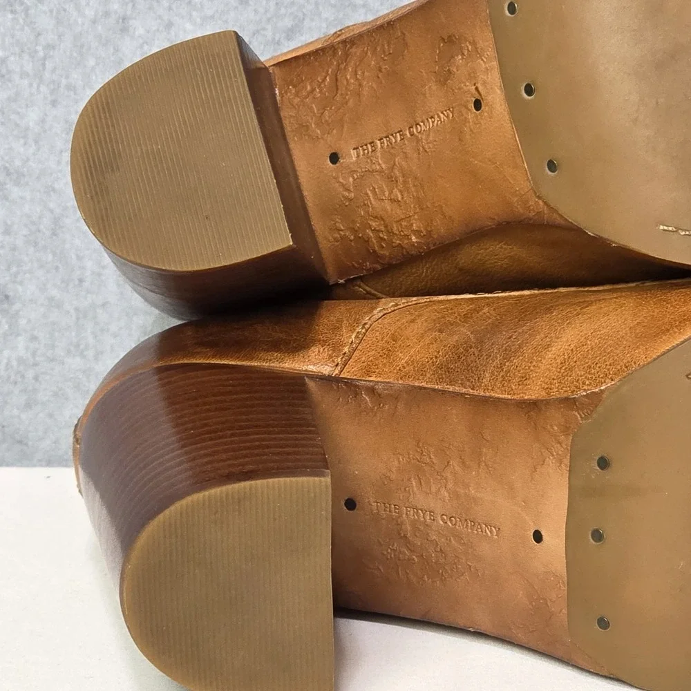 Frye Heel 7.5 Carson Heel Oxford Brown Lace Up - Picture 9 of 11